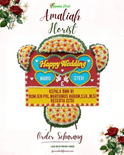 Karangan Papan Bunga Pernikahan di Cibeber I